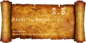 Király Berta névjegykártya