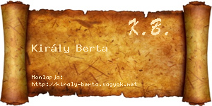 Király Berta névjegykártya
