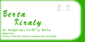 berta kiraly business card